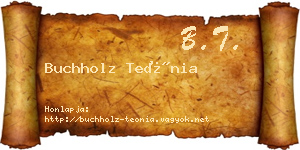 Buchholz Teónia névjegykártya